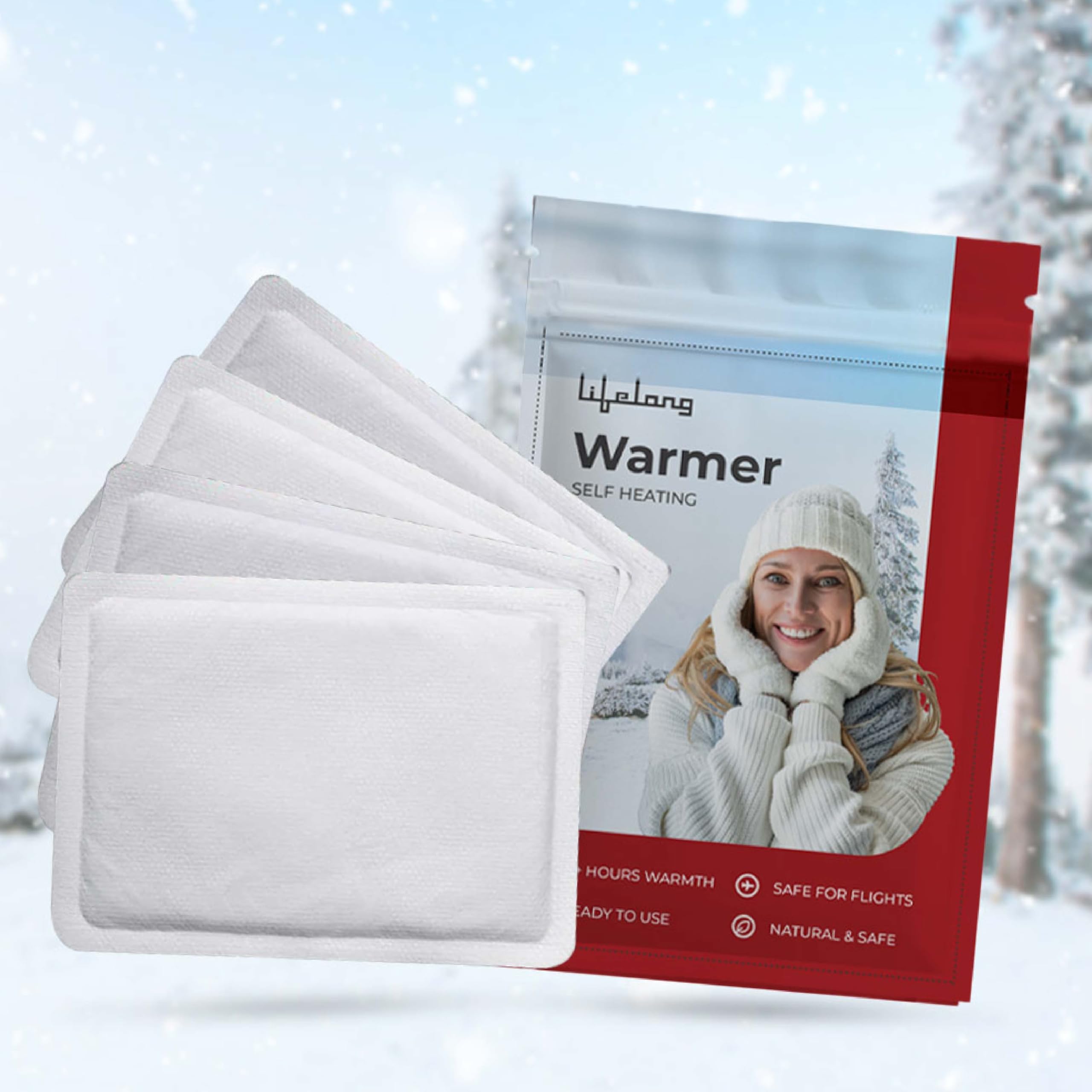 Lifelong Body Warmers | Safe & Natural Air-Activated Heat Patches for Men & Women | Instant-Heat Packs for Travel, Camping, Trekking & Winter Holidays | Long-Lasting Warmth | Pack of 4