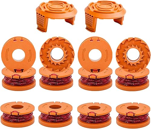 KAKO Wa0004 Bobina de repuesto para cuerda Worx Weed Eater String, para Worx Trimmer Line Bobinas de 10 pies 0.065 pulgadas para Worx Wa0004 Bobina