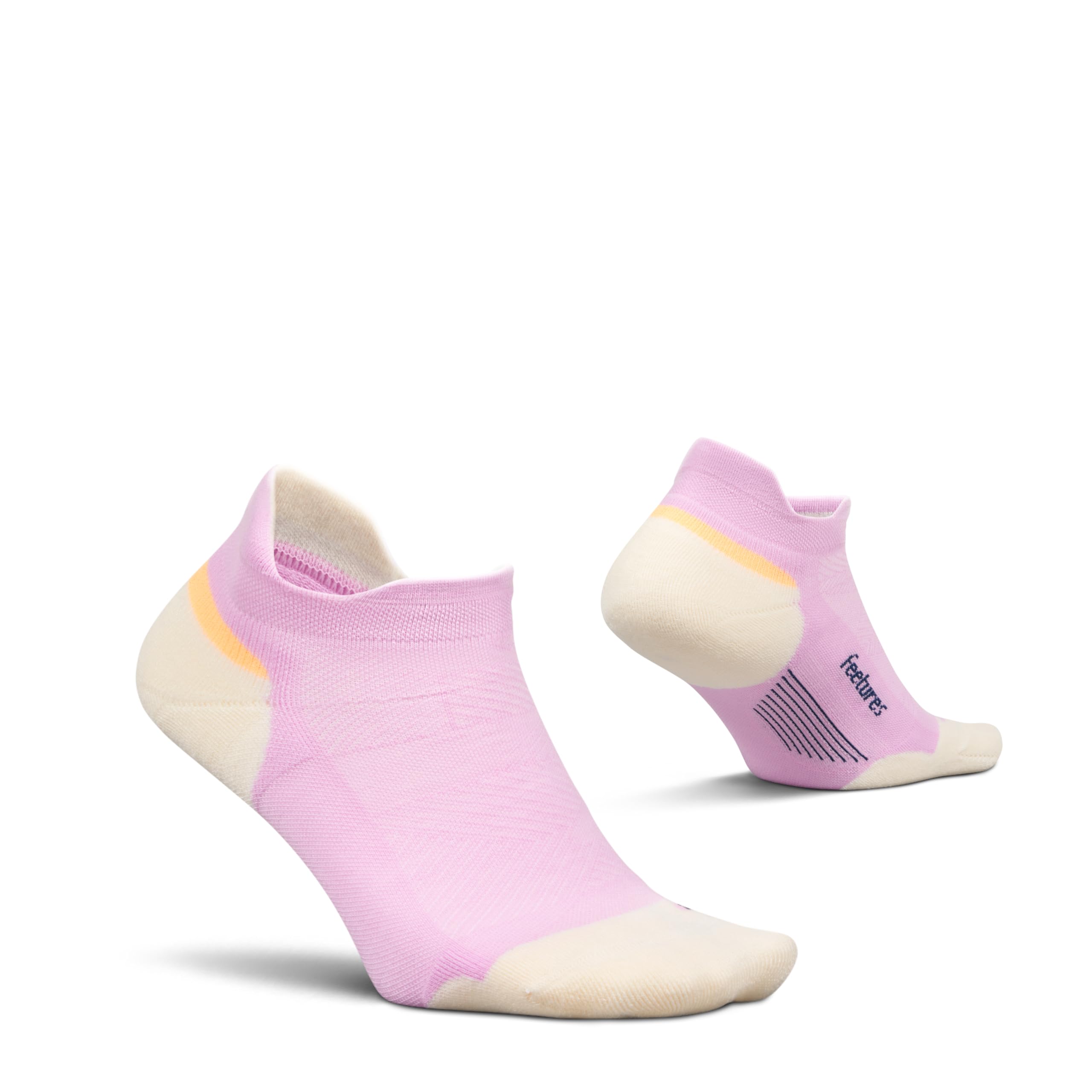 Feetures Unisex Pink Citrus Elite Max Cushion Tab Small