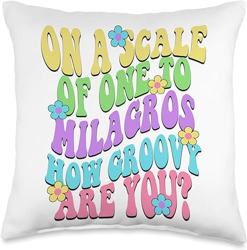 Cute Retro Girls Groovy Milagros - Almohada personalizada con nombre, 16 x 16 pulgadas, multicolor