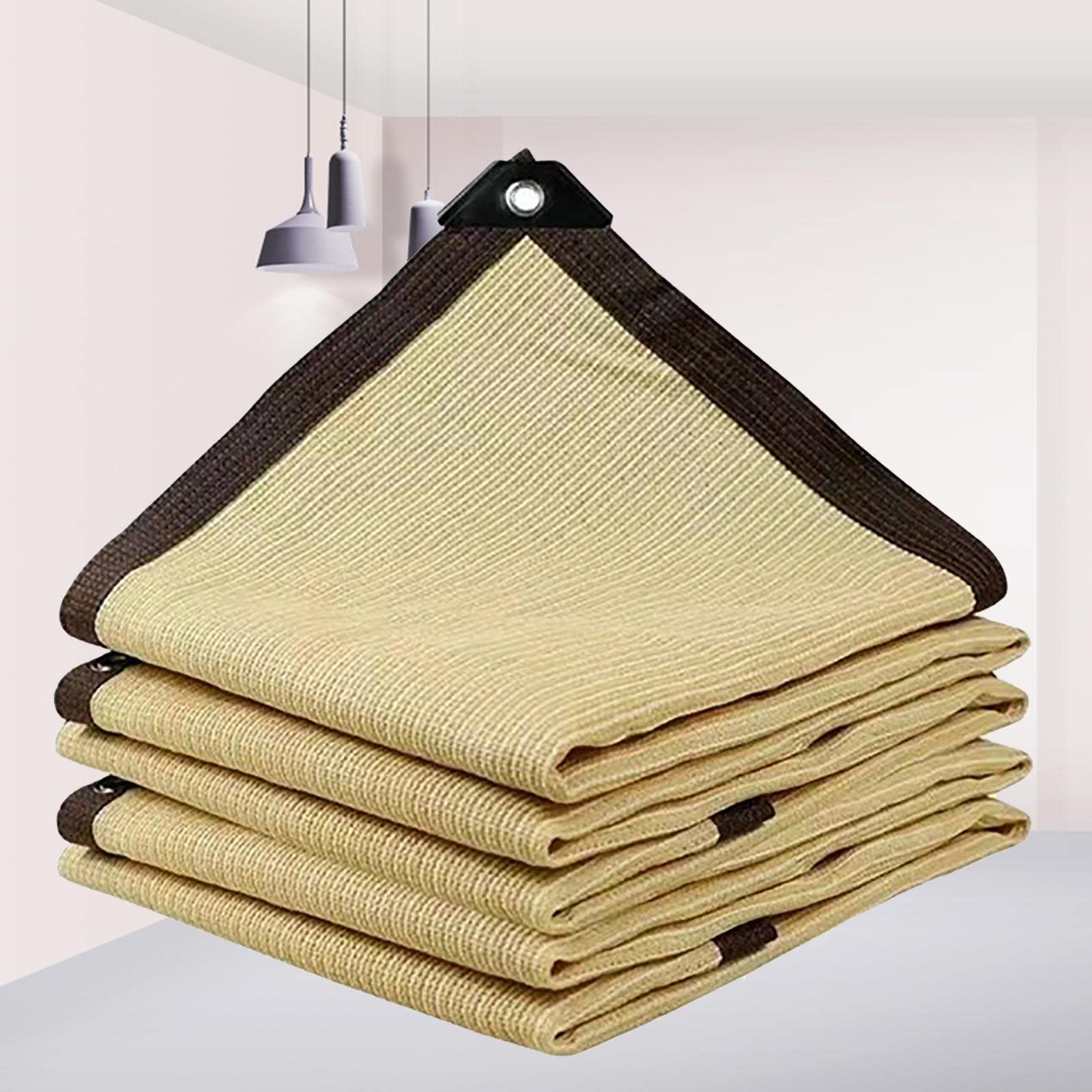 Voile d'ombrage respirant et imperméable beige anti-UV 3x6m