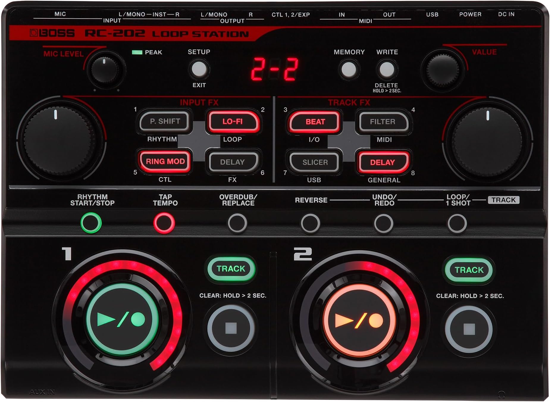 BOSS RC-202 Loop Station | Fingertip Looping for Progressive Music Creators | Two Stereo Tracks | 64 Phrase Memories | USB Audio/MIDI Interface | For Club Performers, Electronic Musicians & Beatboxers