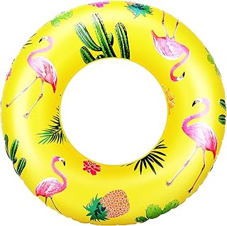 HeySplash Inflatable Swim Rings, Funny Beach Floaties Swim Party Toys Summer Swimming Float Ring, Inflatable Cute Pattern Pool Tubes for Kids Adults Fun Water Activities