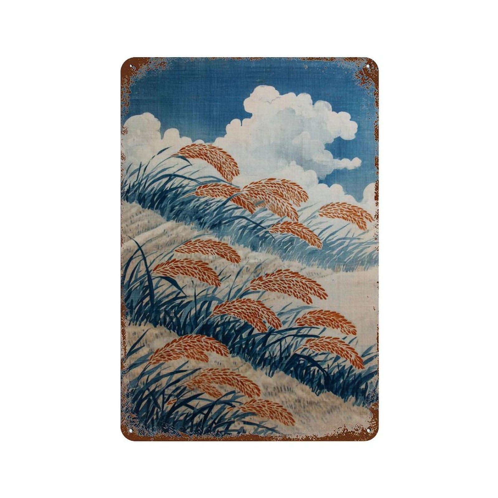xiaoxiaoshen Japanese Meadow Wall Decor Art Metal Tin Poster Modern Home Decor Art Home Bar Shop Decorations Vintage Sign 30x20cm