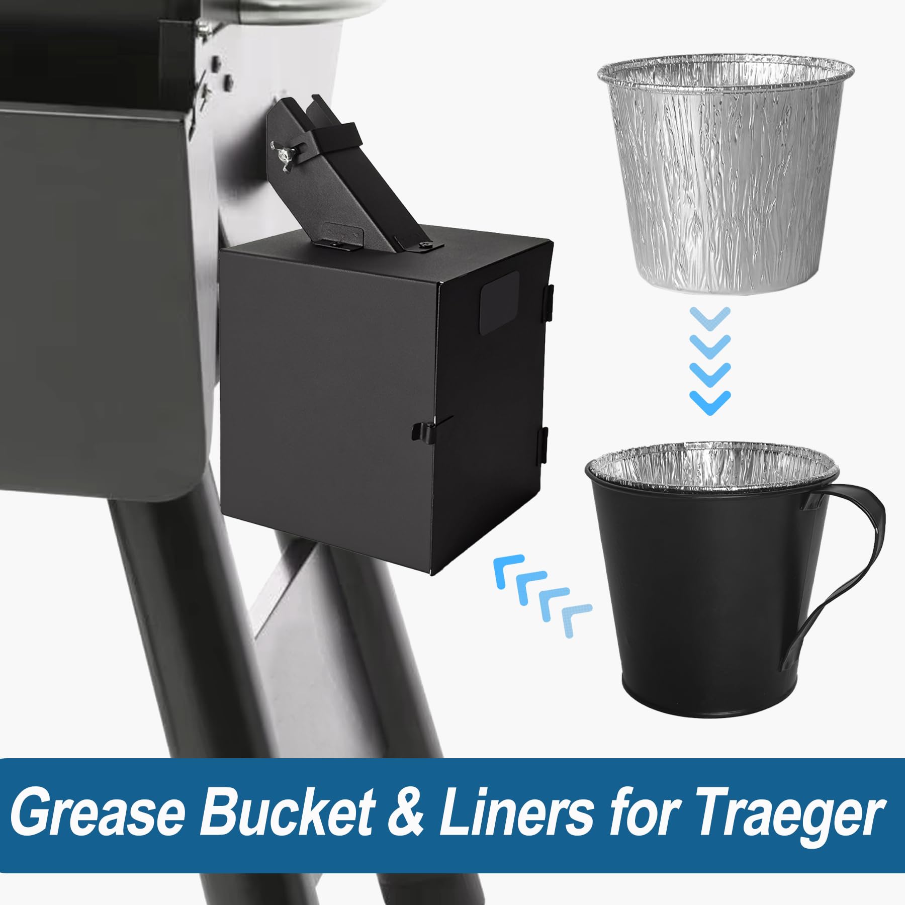 Confezione da 15 accessori per griglia di raccolta del grasso, in alluminio, per Traeger Traeger Pro Series, Pit Boss, pellet Smoke, accessori per grill, vassoio antigoccia