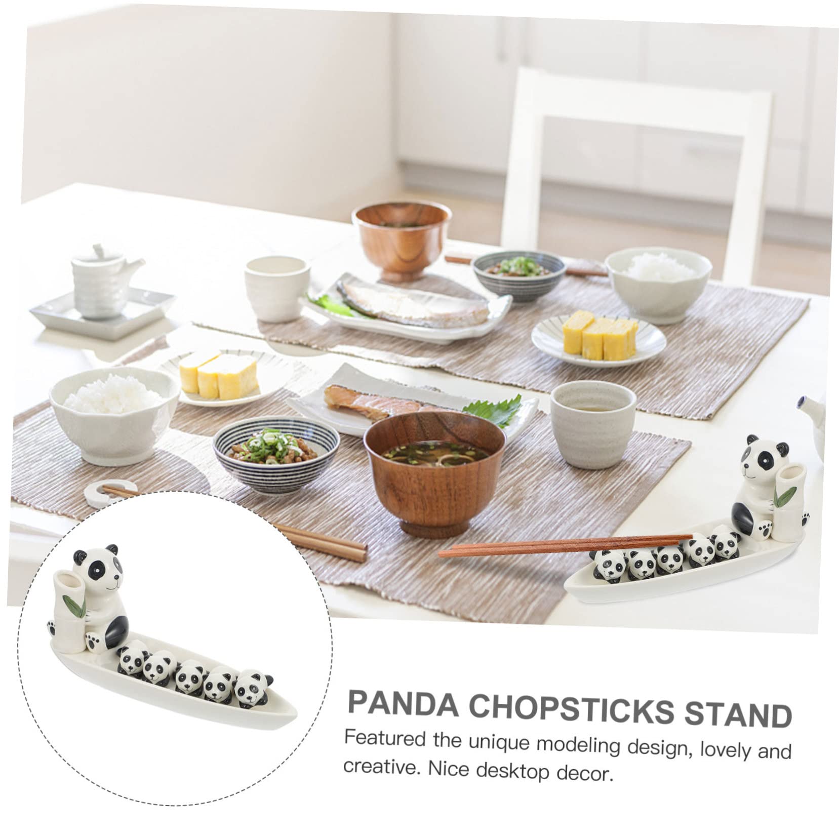 MAGICLULU Repose-Baguettes Panda en Céramique, 1 Set Blanc pour Baguettes