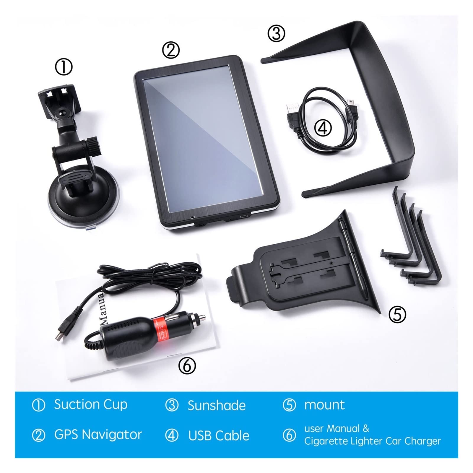 Navigazione GPS per camion, camper, auto 5" HD Auto GPS Navigazione 8G+RAM128-256MB+800X480 +latest Europe Map +Truck gps navigators Facile da usare (Size : 128MBResitive4G)