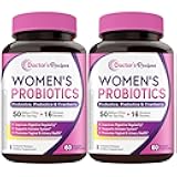 Doctor's Recipes Women's Probiotics, 50 Billion CFU 16 Strains, with Organic Prebiotics Cranberry, Shelf Stable, Delayed Release, 120 Capsules (Pack of 2), 60 Day Supply