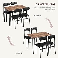 Vista 6 de IDEALHOUSE Juego de mesa de comedor para 4, mesa de cocina con sillas tapizadas para cocina y espacios pequeños (retro, mesa con 4 sillas tapizadas)