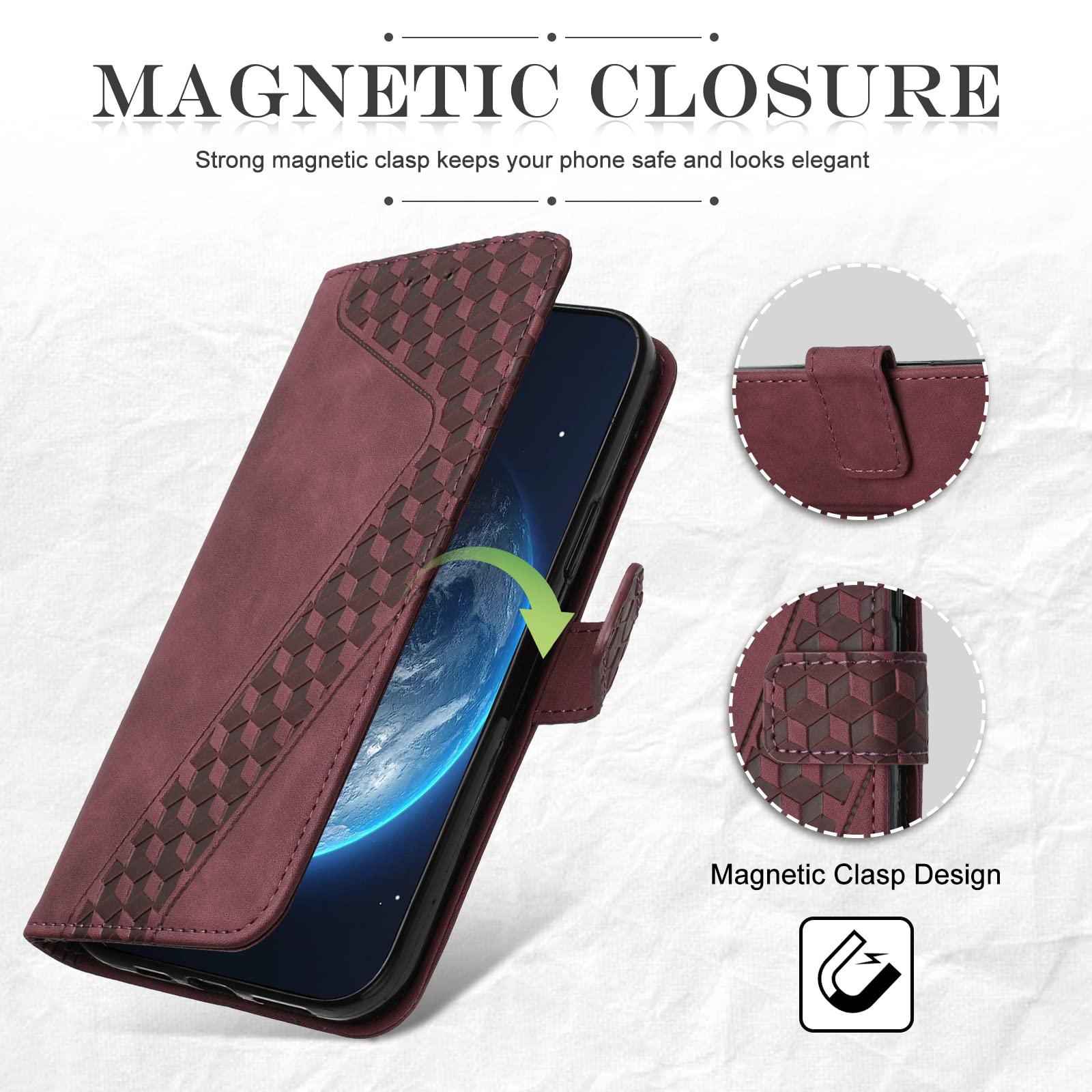 Custodia Portafoglio In Pelle Per Xiaomi Redmi Note 12 Pro+ Plus 5G - Cover Rossa Con Slot Per Carte, Chiusura Magnetica E Funzione Stand