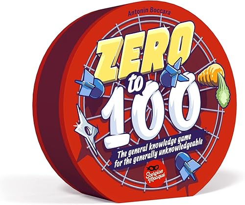 Scorpion Masqué Zero to 100 Juego de trivia para fiestas Divertido juego familiar Juegos de viaje 2 a 12 jugadores 15 minutos