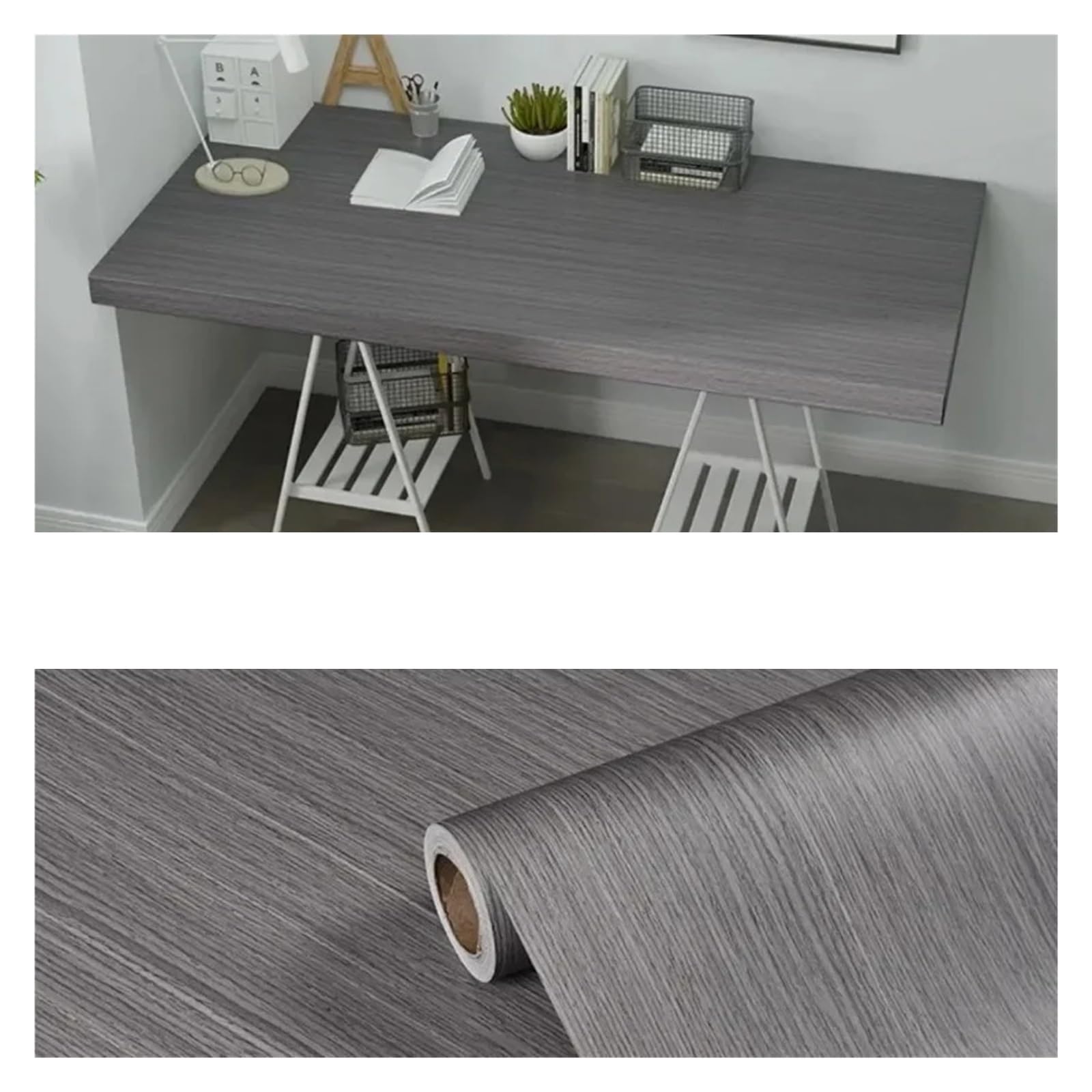 Ayztantine Self-Adhesive Wallpaper 90cm Width Wood Grain PVC Wallpaper for Door Wardrobe Cupboard Table Furniture Waterproof(D01026,90x1000cm)