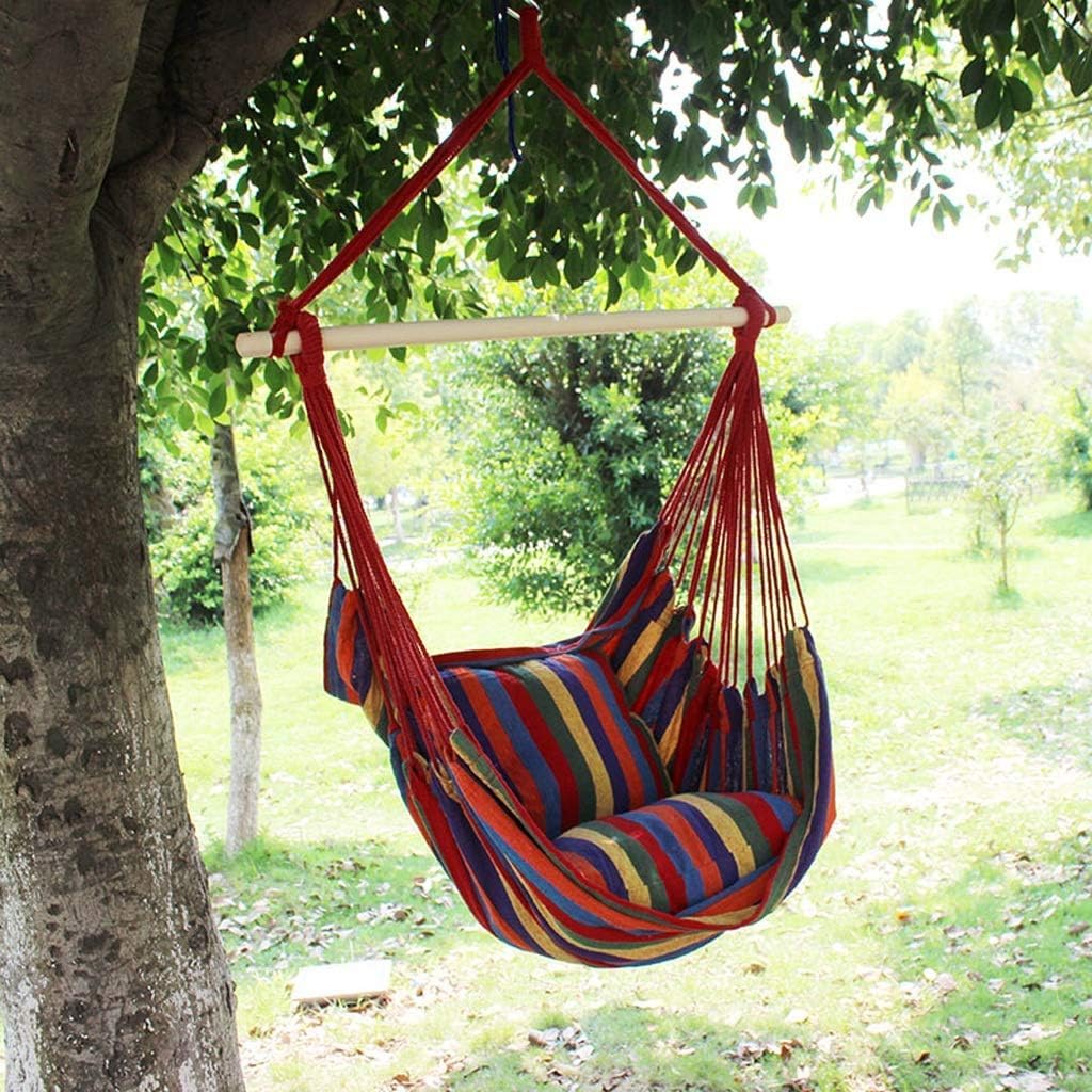 Sedia Amaca Sospesa in Cotone e Poliestere, Multicolor, 100 x 90 cm, Imbottita 3 cm, Portata 120 kg, per Giardino e Terrazzo