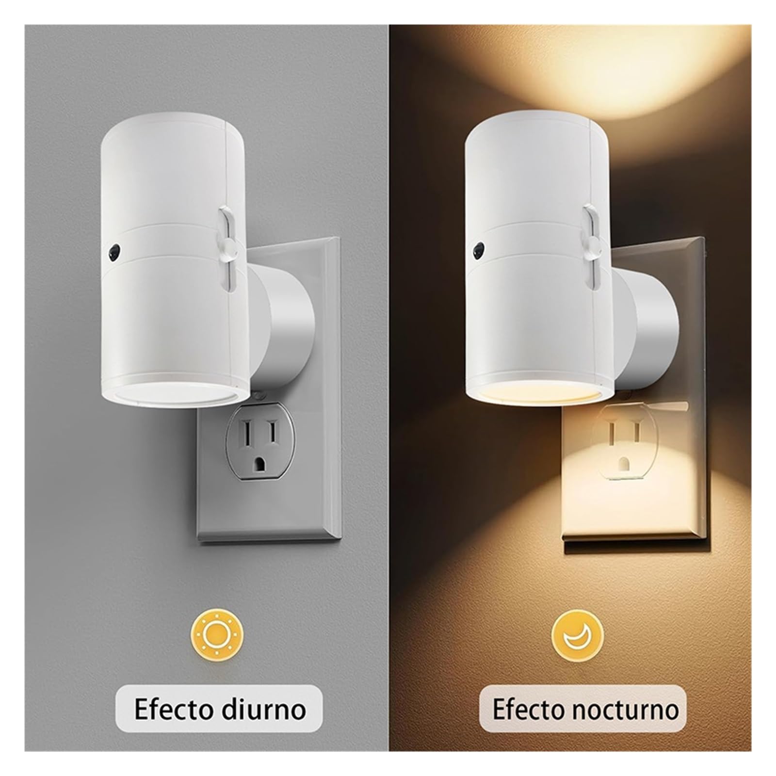 Ciepłe Białe Światło, Czujnik, Lampa Ścienna, 3-kolorowa, Regulowana, Wtykowa, Odpowiednia Do Sypialni I Stolików Nocnych CiepłA I Komfortowa Atmosfera(2PCS)