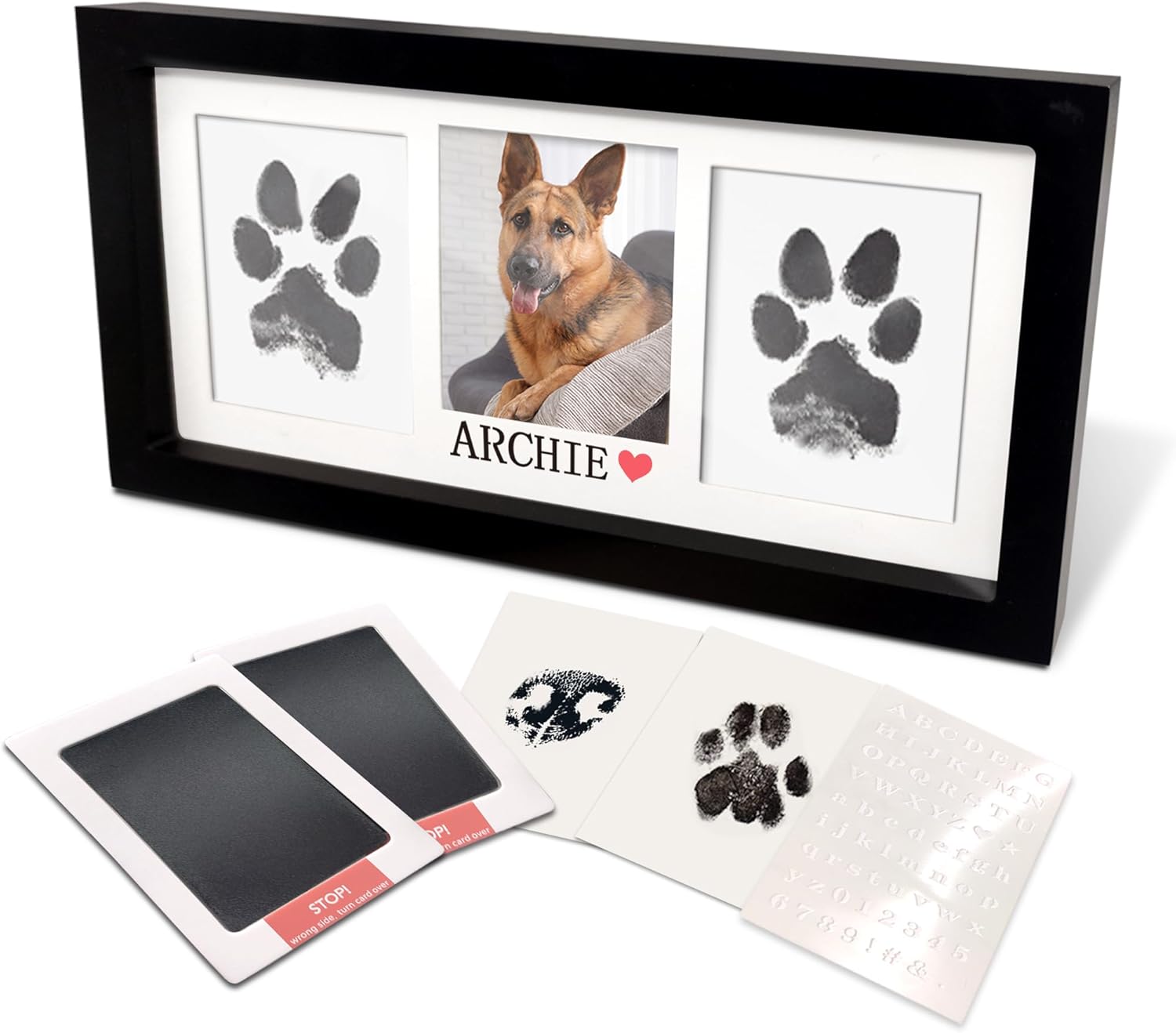 MYPAWLETS-Extra Large Inkless Paw Print Stamp Pad for Dog &Paw Print Frame,Cat Dog Paw Print Kit,2 Clean Touch Ink Pads,Pet Paw Print Impression Kit with Wooden Frame,Personalized Paw Print Gift-Black MYPAWLETS-Extra Large Inkless Paw Print Stamp Pad for Dog &Paw Print Frame,Cat Dog Paw Print Kit,2 Clean Touch Ink Pads,Pet Paw Print Impression Kit with Wooden Frame,Personalized Paw Print Gift-Black