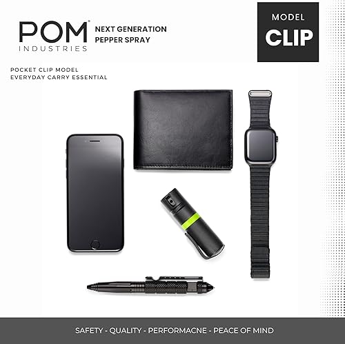 Miniatura 7 de POM - Paquete combinado de gas pimienta con clip y llavero, máxima fuerza de diseño táctico de autodefensa, compacto y seguro, 25 ráfagas y alcance