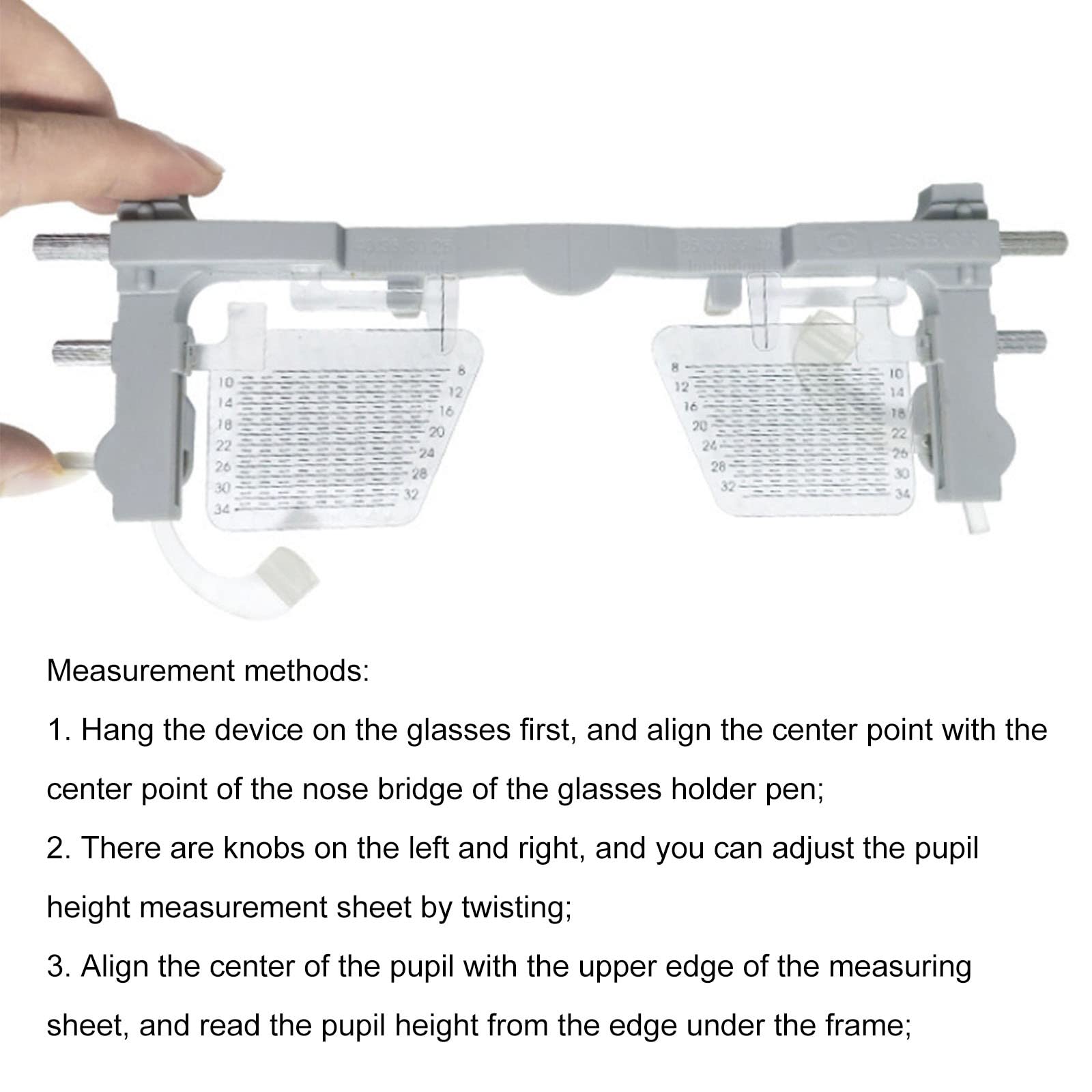 NICHOY Pupilómetro, medidor de PD óptico, Regla de medidor de Altura de pupila, Instrumento de Equipo de optometría de Gafas, medir la Altura de la pupila(Color:A)