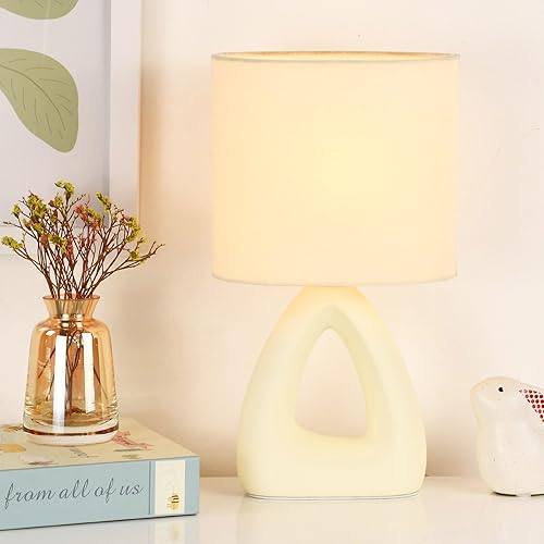 Miniatura 9 de Lampwell LILA Lámpara de mesa pequeña y moderna de cerámica, naranja, 6.7 x 3.94 x 11.8 pulgadas de alto, bombilla excluida, dormitorio y sala de