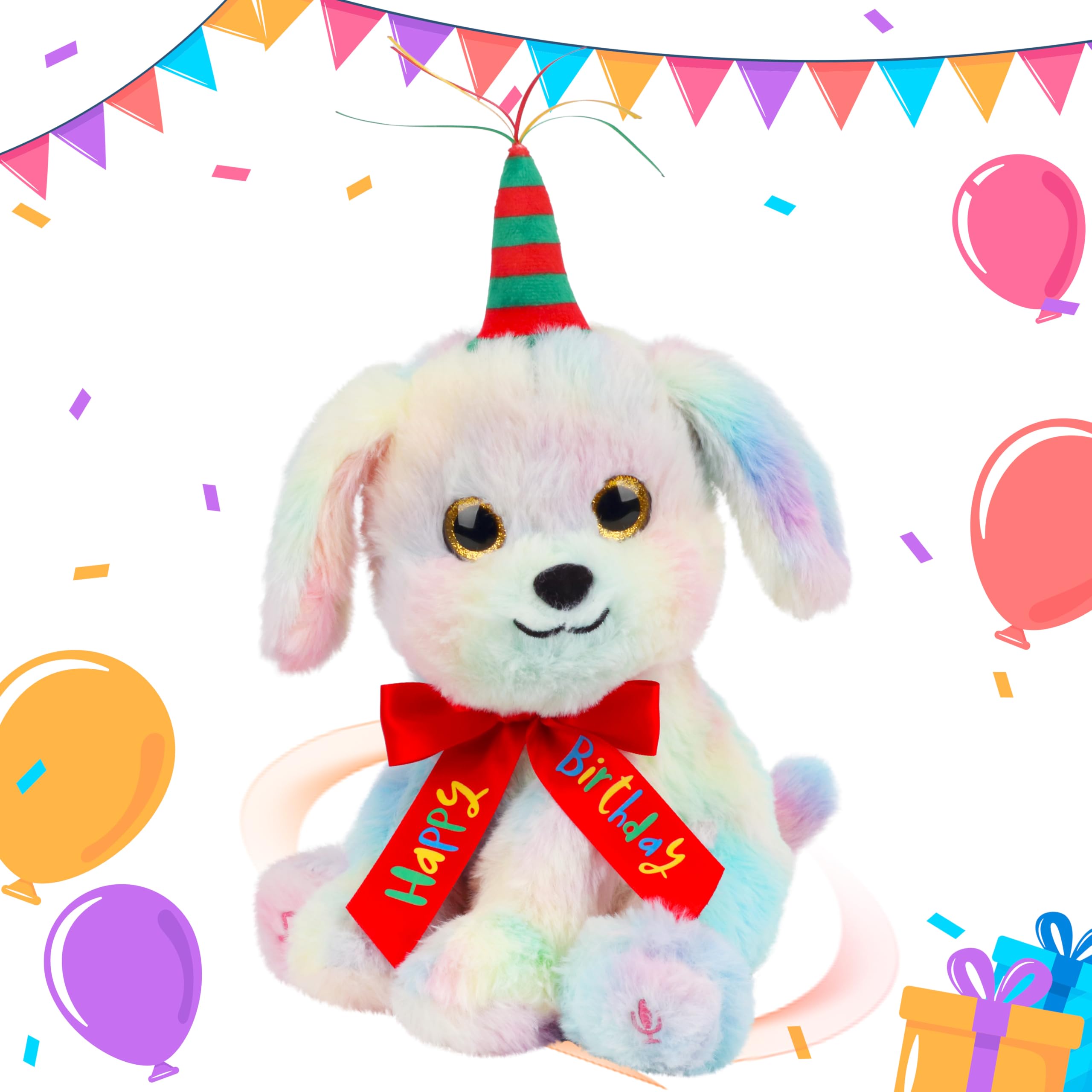Cuteoy Musical Birthday Dog Repeat What You Say Interactive Animated Stuffed Animal Shaking Singing Dancing Turning Circle Puppy Plush Toy Electric
