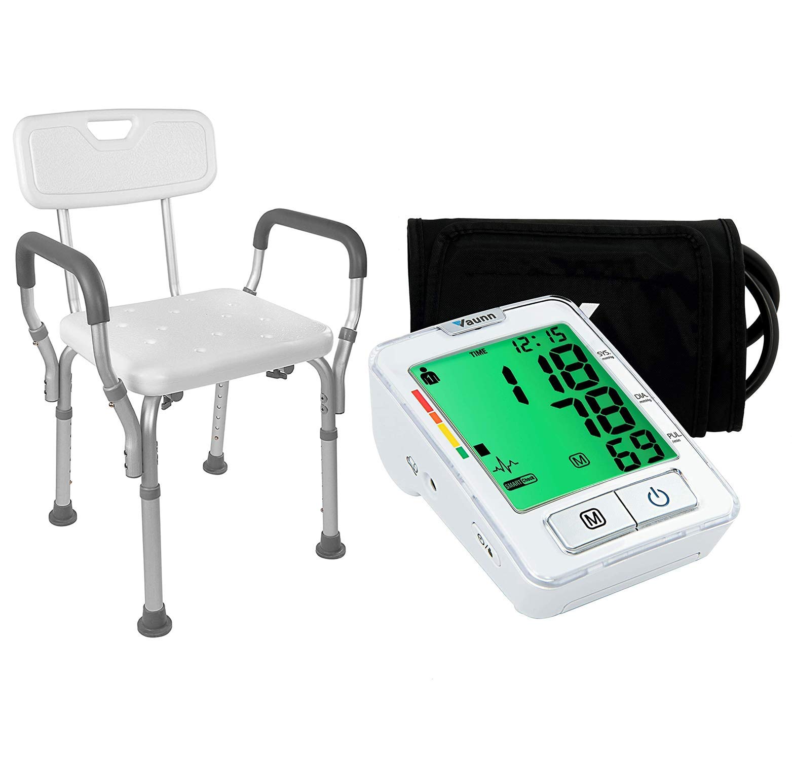 Buy Vaunn Medical Shower Chair with Arms and Back for Elderly and Blood