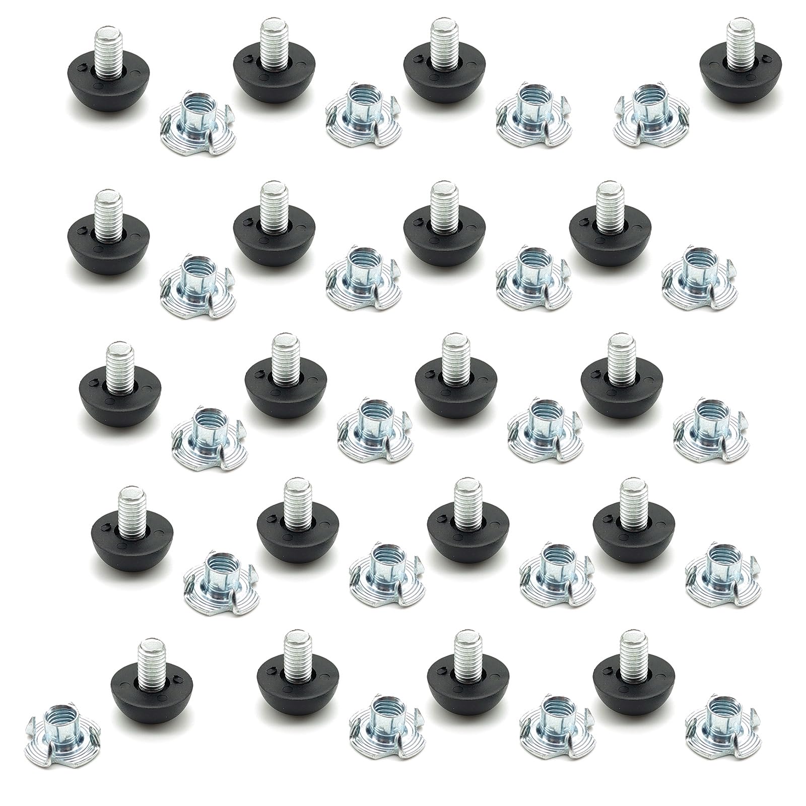 20 Pack Multipurpose Adjustable Furniture Levelers M8Threaded Leg Extenders for Chairs Desks Cabinets Shelves Adjustable Furniture Levelers