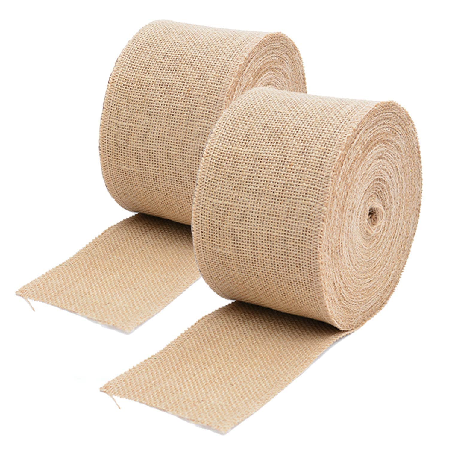 Jute Twin Burlap Craft Ribbon Lace On Spool, Arts & Crafts Homemade DIY Projects, Event, Wedding Decorations Crafts, Gift Wrapping, Etc,(2.67 Metre Long Pack of 2)