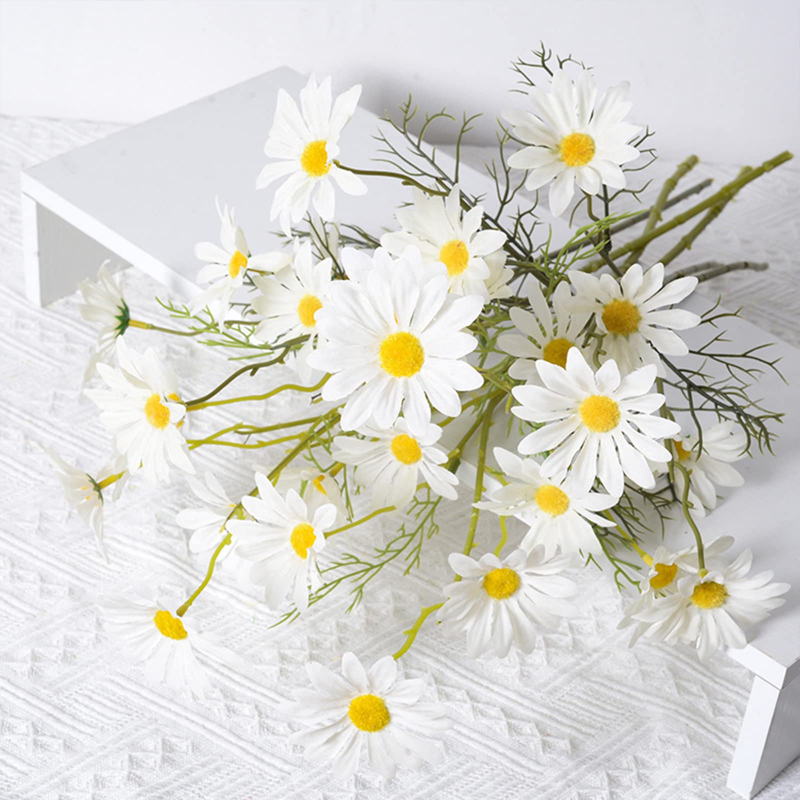 6 Fiori Artificiali Di Campo Margherite In Seta, 39 Cm, Resistenti UV, Colori Misti, Per Decorazione Esterna