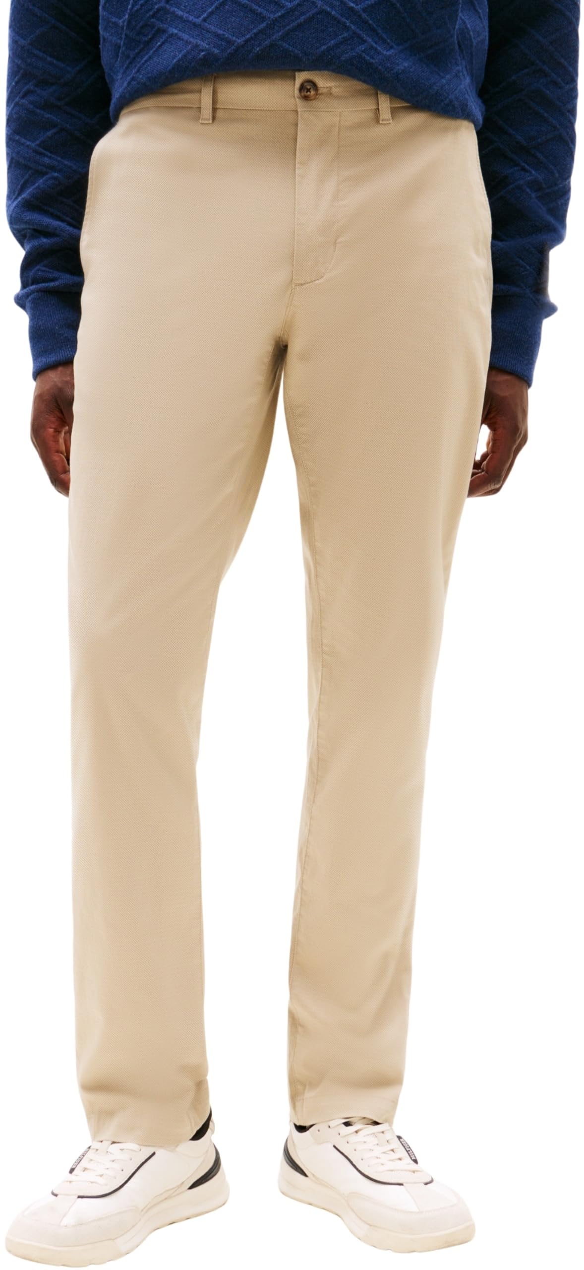 Tommy Hilfiger Men's Denton Printed Structure Straight Fit Chinos, Beige (Sandalwood), 32W/31L