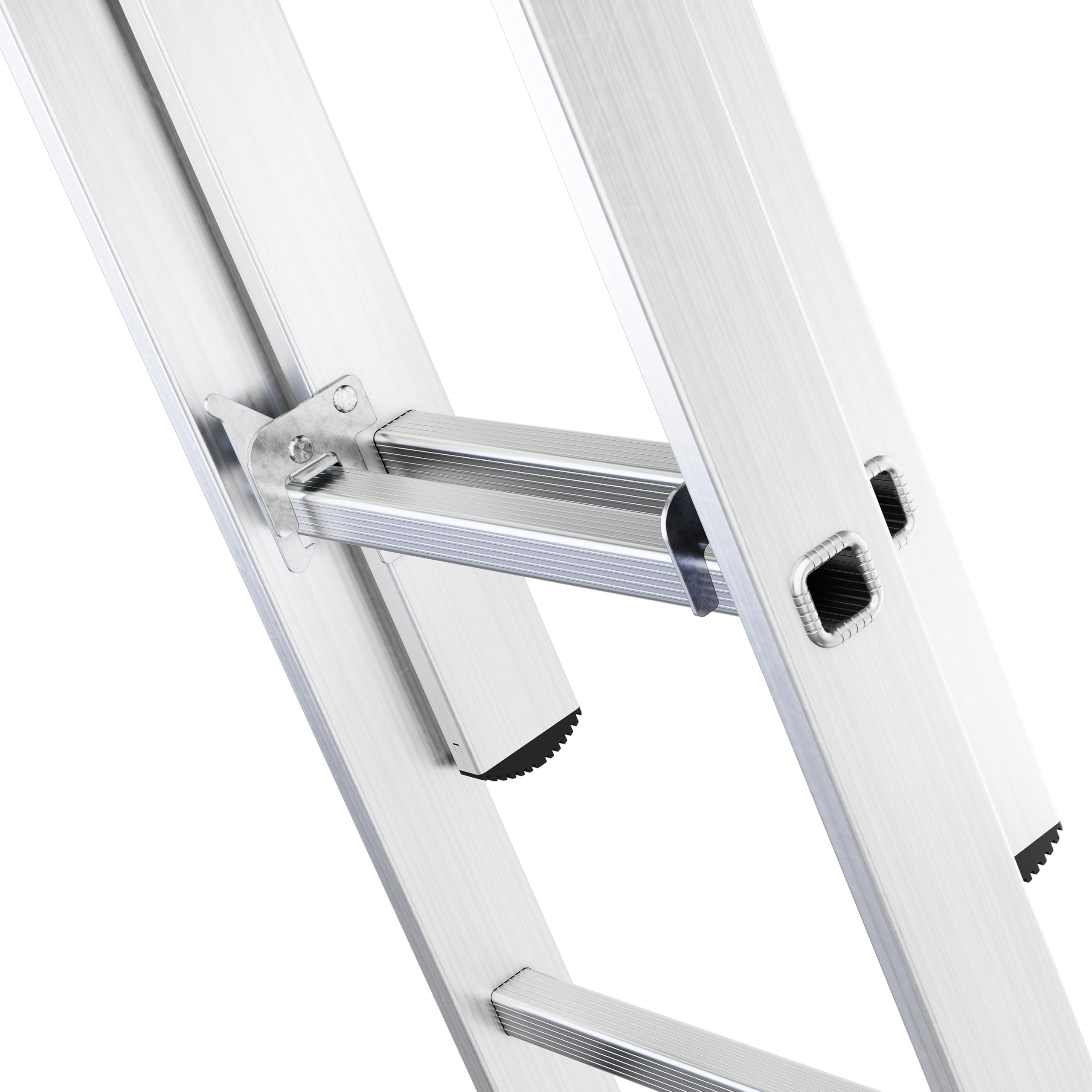Échelle Multifonction 3en1 Télescopique en Aluminium Double - 3x6(marches) Polyvalente, Pliable, Jusqu'à 150kg, pour Les Travaux dans la Maison et Le Jardin, Légère 8 kg, Argent