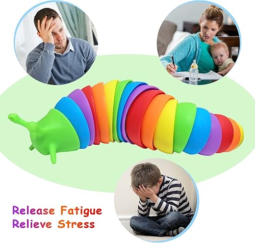 Miniatura 6 de ANLIOTO Paquete de 3 juguetes para la ansiedad juguetes sensoriales articulados en 3D juguete para la ansiedad de 3 tamaños flexible regalo para