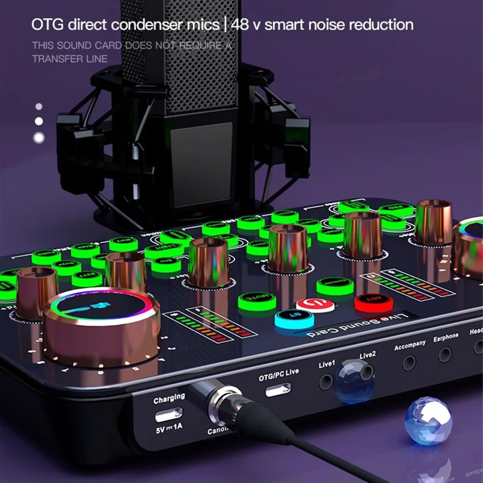 Micrófono profesional de 48V, tarjeta de sonido en vivo DJ16, mezclador de Audio de transmisión en vivo for teléfono móvil, equipo de canto K600