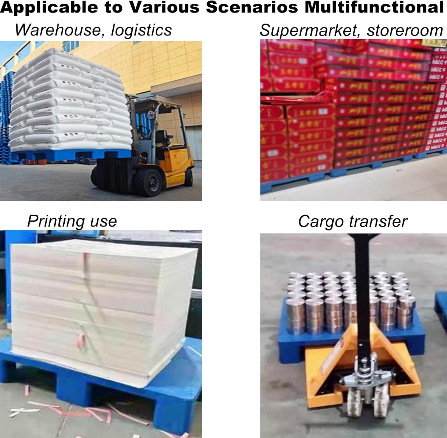 Plastic Pallets, 1 Pcs Plastic Pallet Waterproof Storage Pad, 47x24x6in, Suitable for Garages, Basements, Warehouses, Attic Flooring