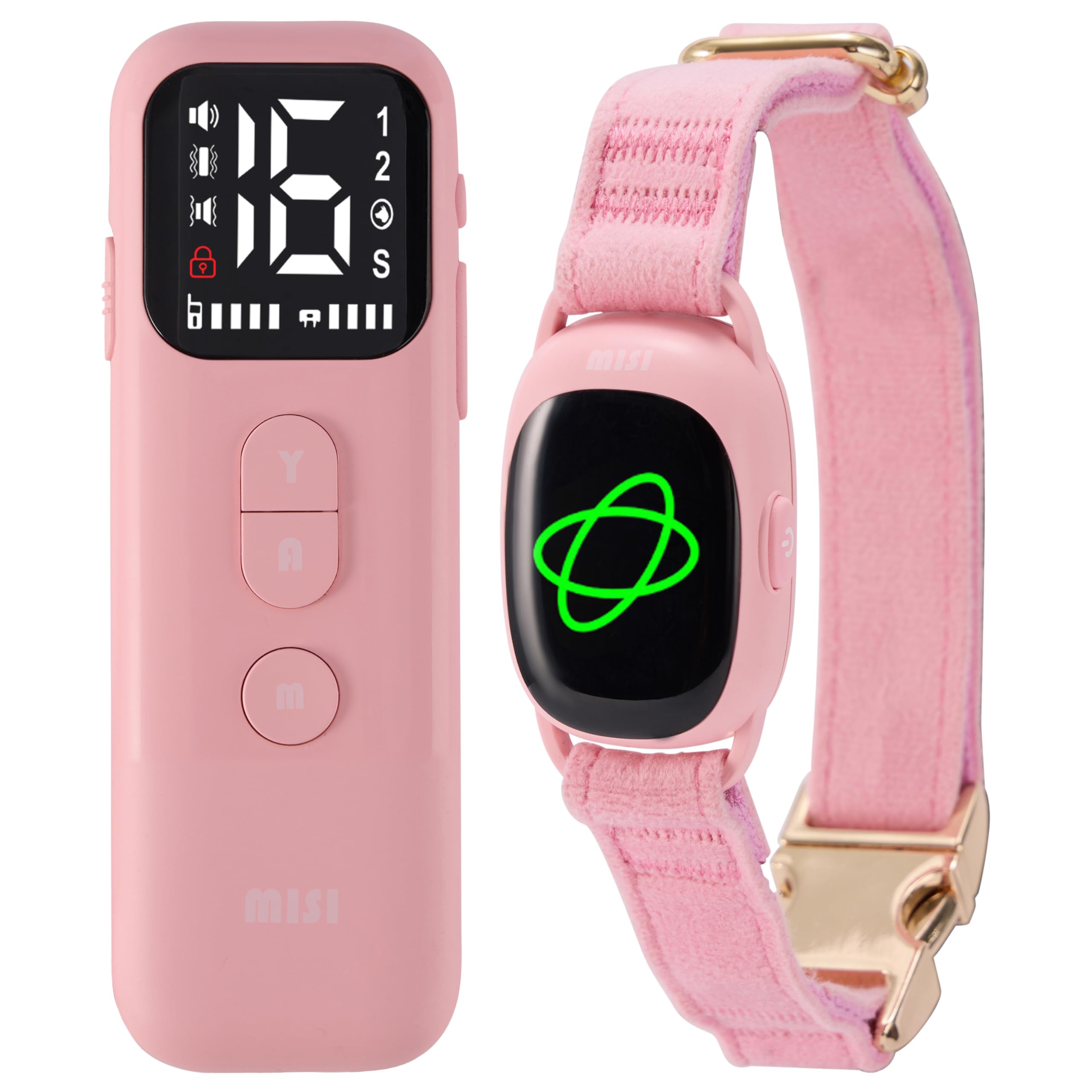 Dog Bark Collar,Dog Training Collar with remote-2600 ft,Non Shock,Adjustable Fit,for Small,Medium,Large Dogs, Advanced Technology with Remote, Automatic Bark Collar, Rechargeable,Anti-Barking,Pink