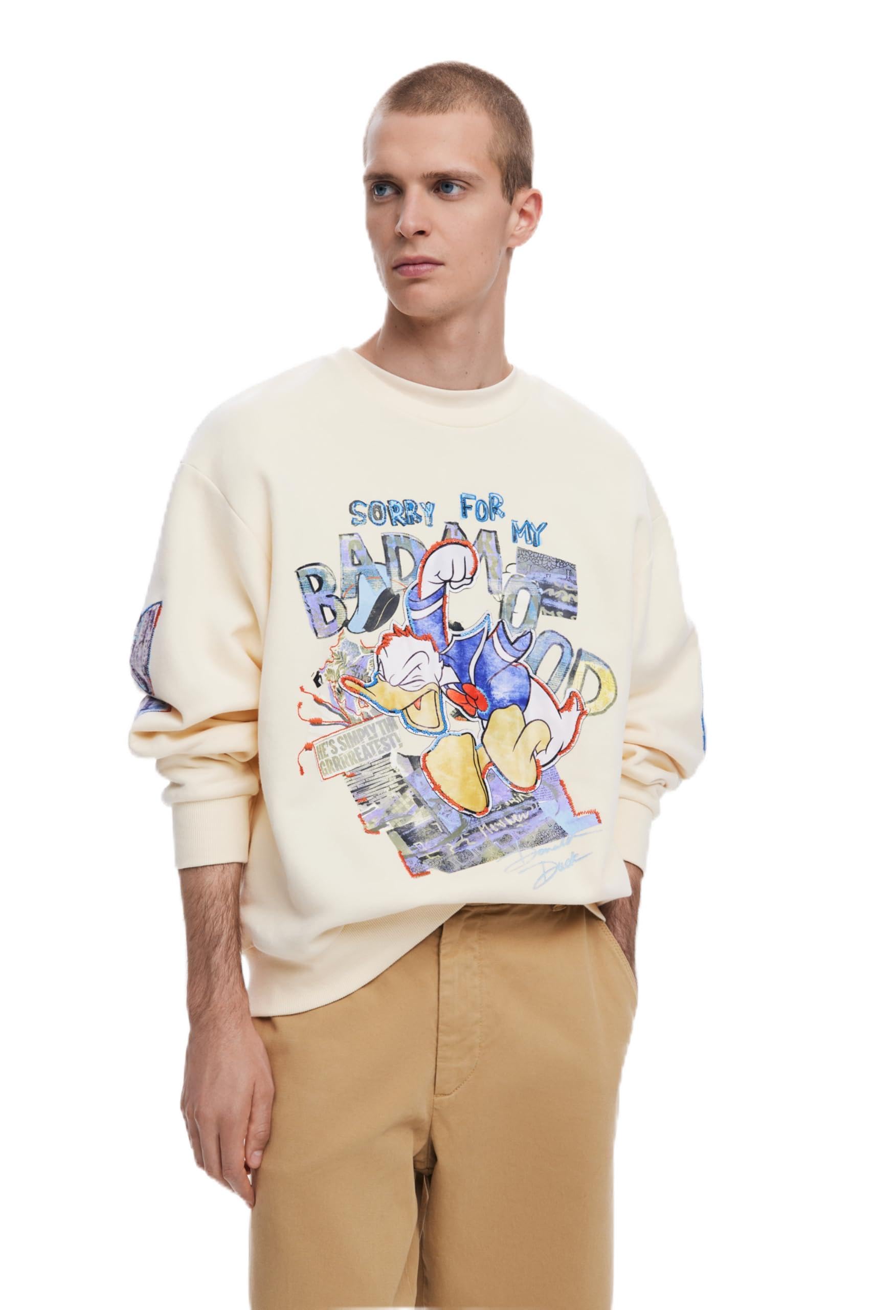 Desigual SWEAT_MICKEY_PATCHES, 1001 RAW, XL White