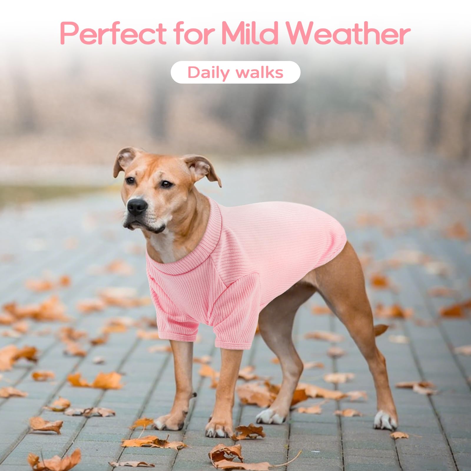 Pullover Leggero Per Cani In Maglia A Costine, T-Shirt Tipo Maglioncino Per Uso Quotidiano, Abbigliamento Confortevole Per Bulldog Francese E Beagle, Ideale Per Casa E Passeggiate, Rosa Fiorita L