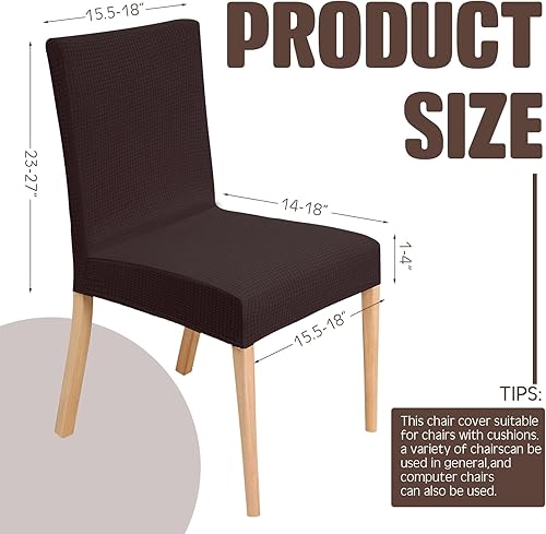 Miniatura 2 de Buryeah 10 fundas impermeables para sillas de comedor, de jacquard elástico, funda protectora para silla, funda protectora extraíble y lavable para