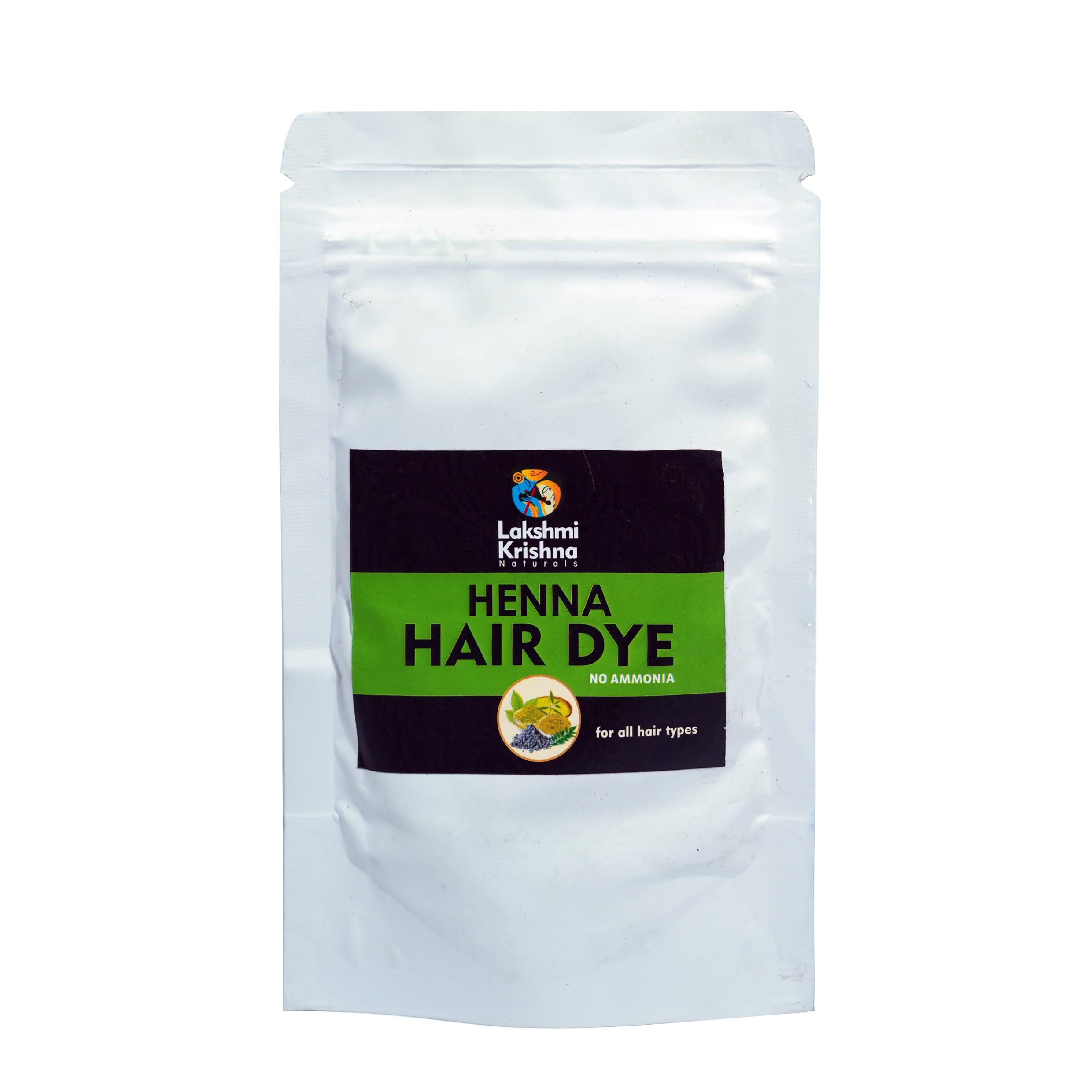 Lakshmi Krishna Naturals Natural Henna Hair Dye, No Ammonia, For All Hair Types | 100% Chemical-Free Hair Color | Rich, Long-Lasting Color & Shine | Safe for All Hair Types | Vegan & Cruelty-Free"