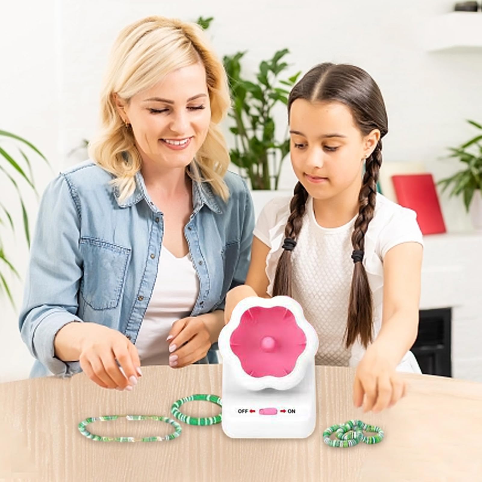 Campsie Máquina De Cuentas Giratoria, Giratorio Eléctrico De Cuentas para Hacer Joyas, Máquina para Hacer Pulseras con Carga USB, Máquina Giratoria De Cuentas para Pulseras De Joyería