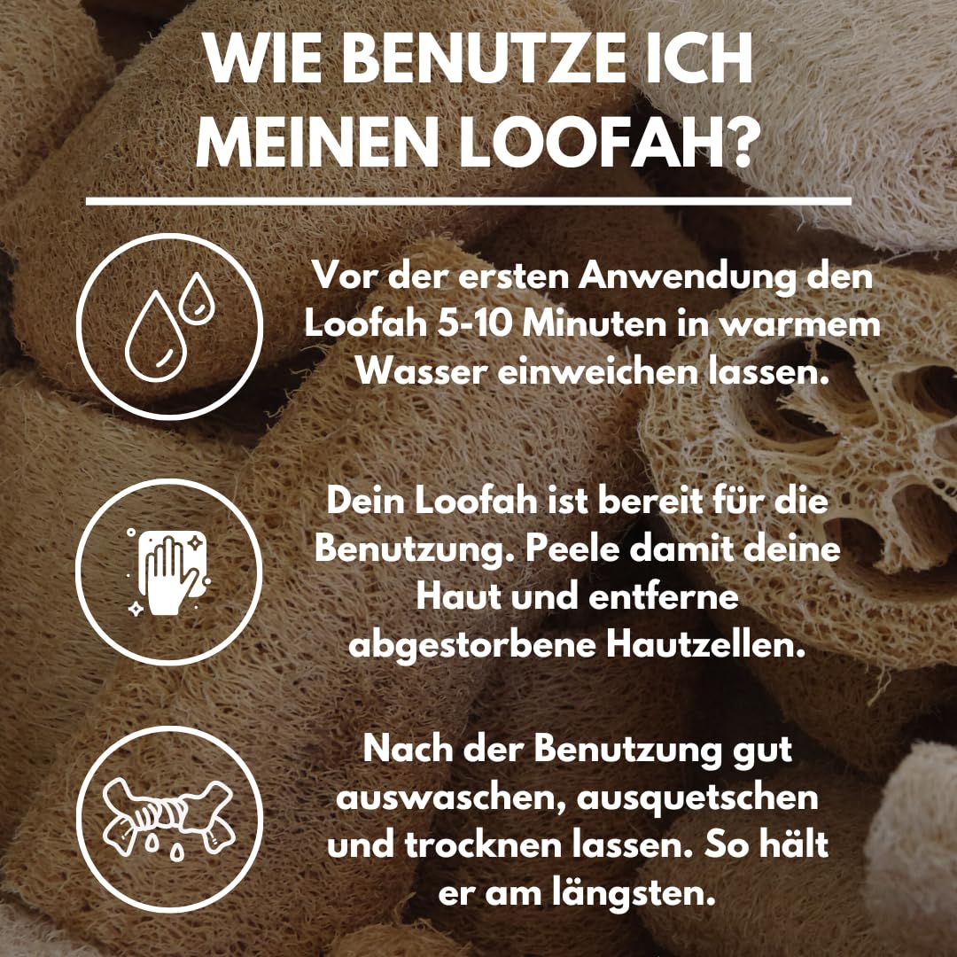 Loofahcrafts Luffa-Schwamm Essentials Set natürlicher ägyptischer Luffa-Pads Gesichtsreinigung Badeschwamm Peeling-Pad Luffagurke Luffakürbis Körper Gesicht Dusche Bad Abschminkpad