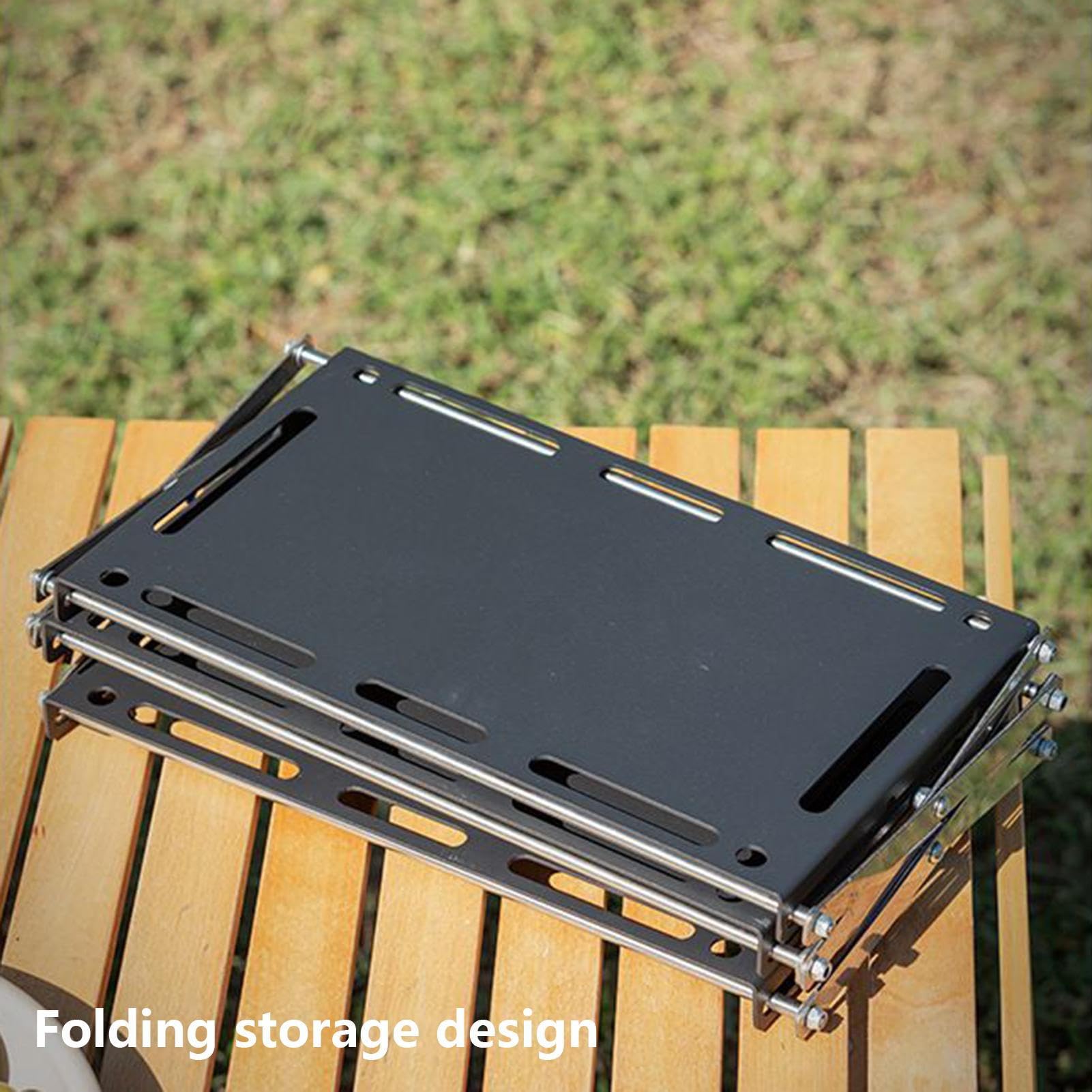 Organizer da cucina da campeggio a 3 livelli - Scaffale portatile per esposizione | Organizer pieghevole per esterni, per campeggio, pic-nic, barbecue, viaggio, patio