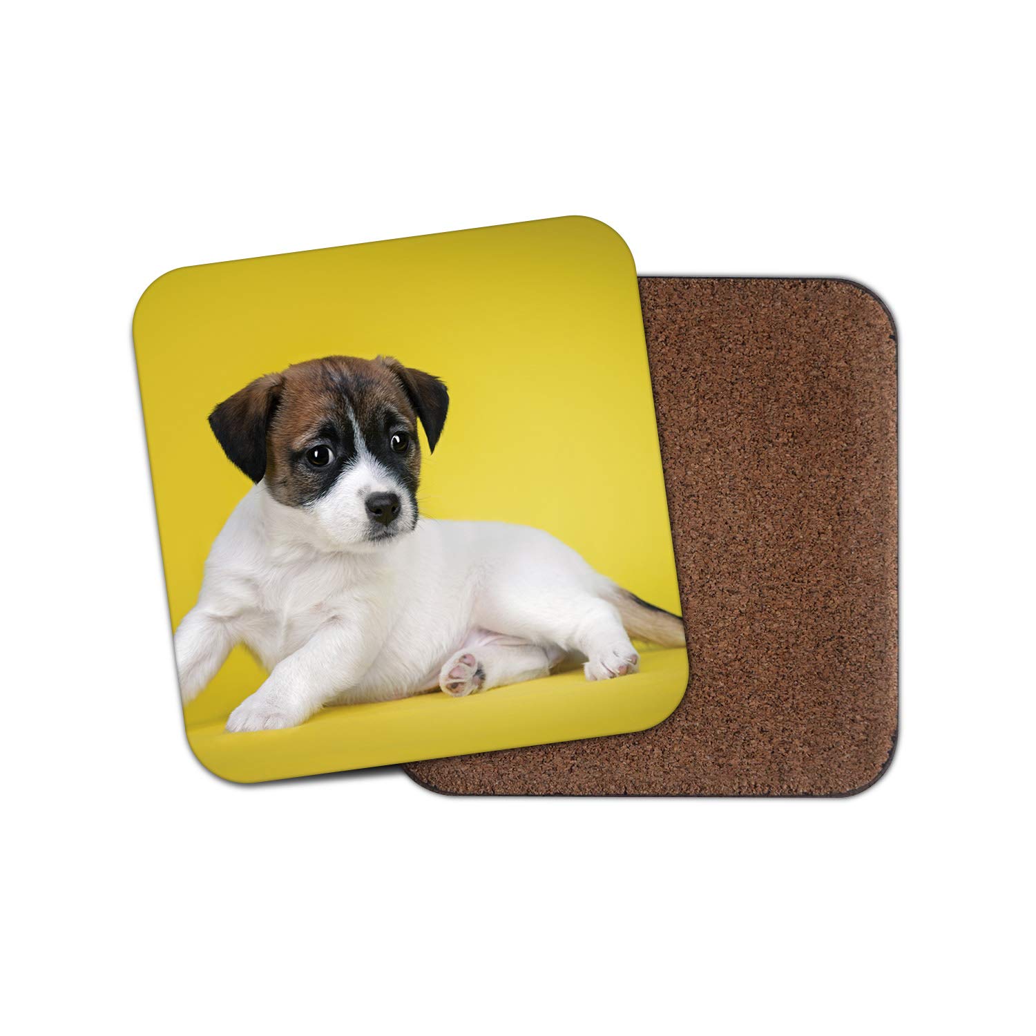 Destinationvinyl Multicolor 1 X Jack Russell Terrier Puppy Coaster - Puppies Dog Cute Fun Adorable #15355