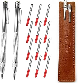 2+12 Tungsten Caride Tip Scriber Set, 9.5 Mohs Hardness Engraving Pen, Diamond Hardness for Glass Cutter Metal Marked Sheet Wood Perforation Positoning Ceramics Stone Scribe Tool