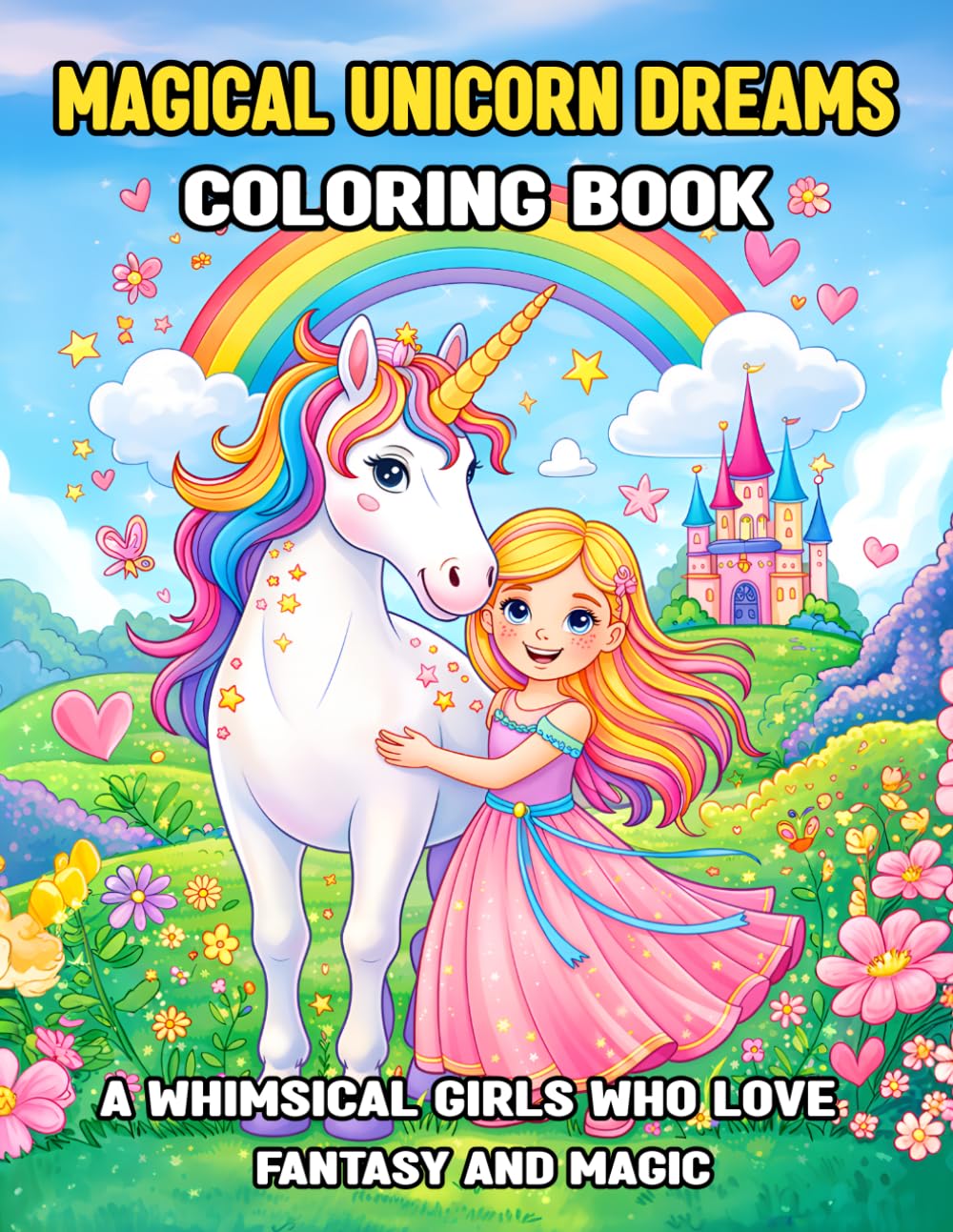 Magical Unicorn Dreams Coloring Book for Kids: Cute Unicorns, Princesses & Fantasy Worlds – A Fun Coloring Book for Girls Ages 4–8