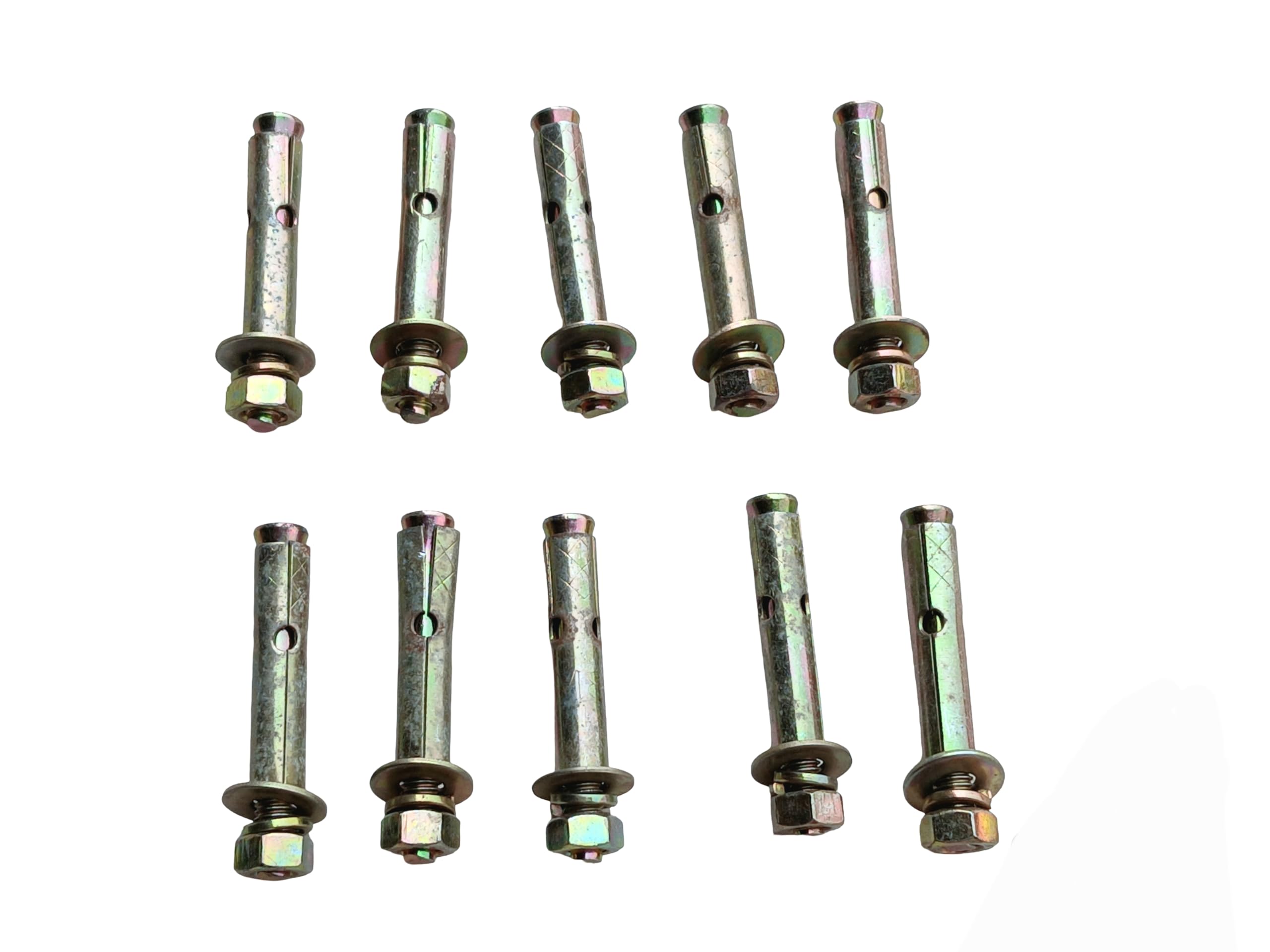 5 cm Expansion Anchor Bolts with Hex Nut, Plated Iron Sleeve Anchors for Concrete & Masonry, Heavy-Duty Fixing Screws (10 Pieces)-image-45