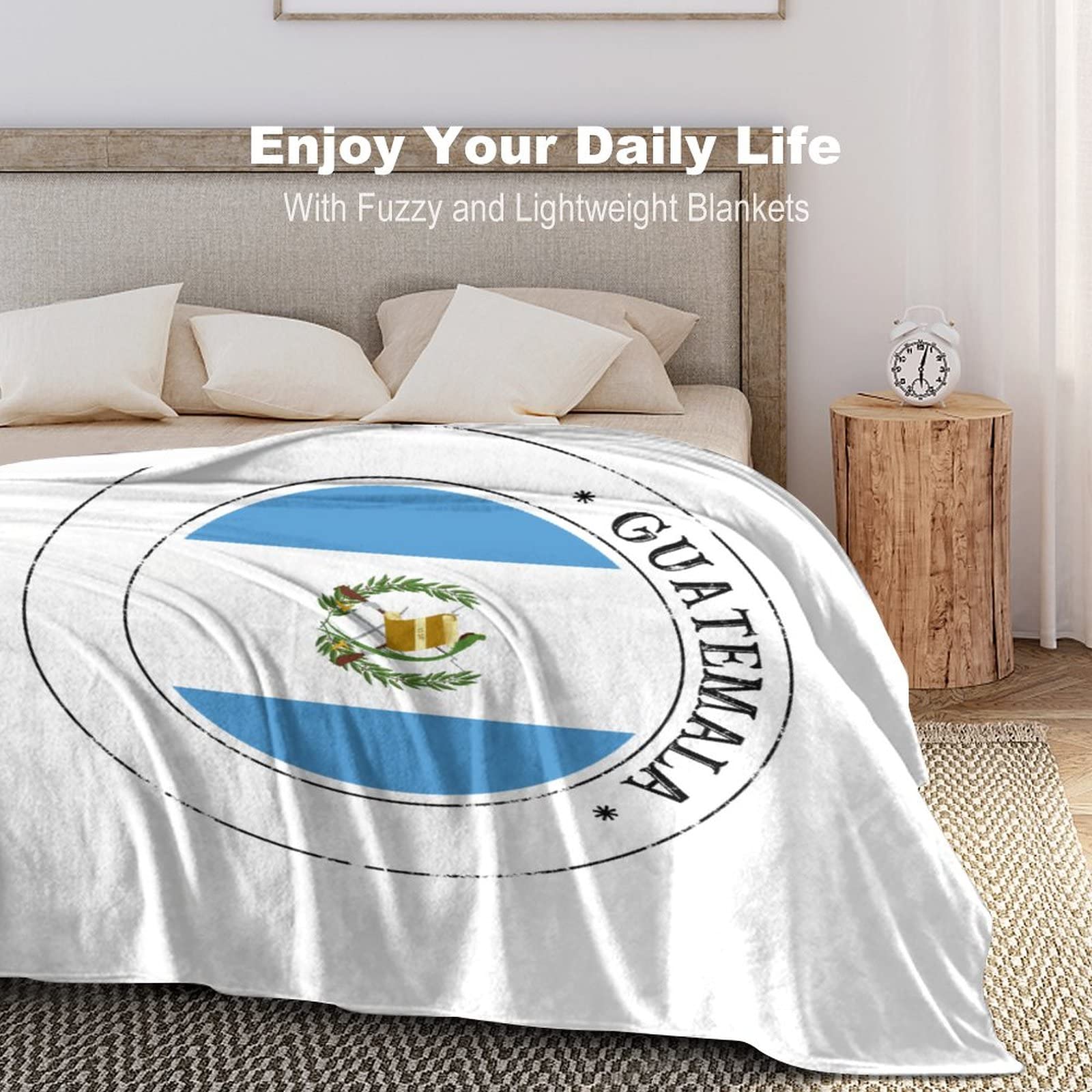 DJNGN Coperta in pile di flanella ultra morbida bandiera del Guatemala Coperta da letto calda per tutte le stagioni soggiorno/camera da letto