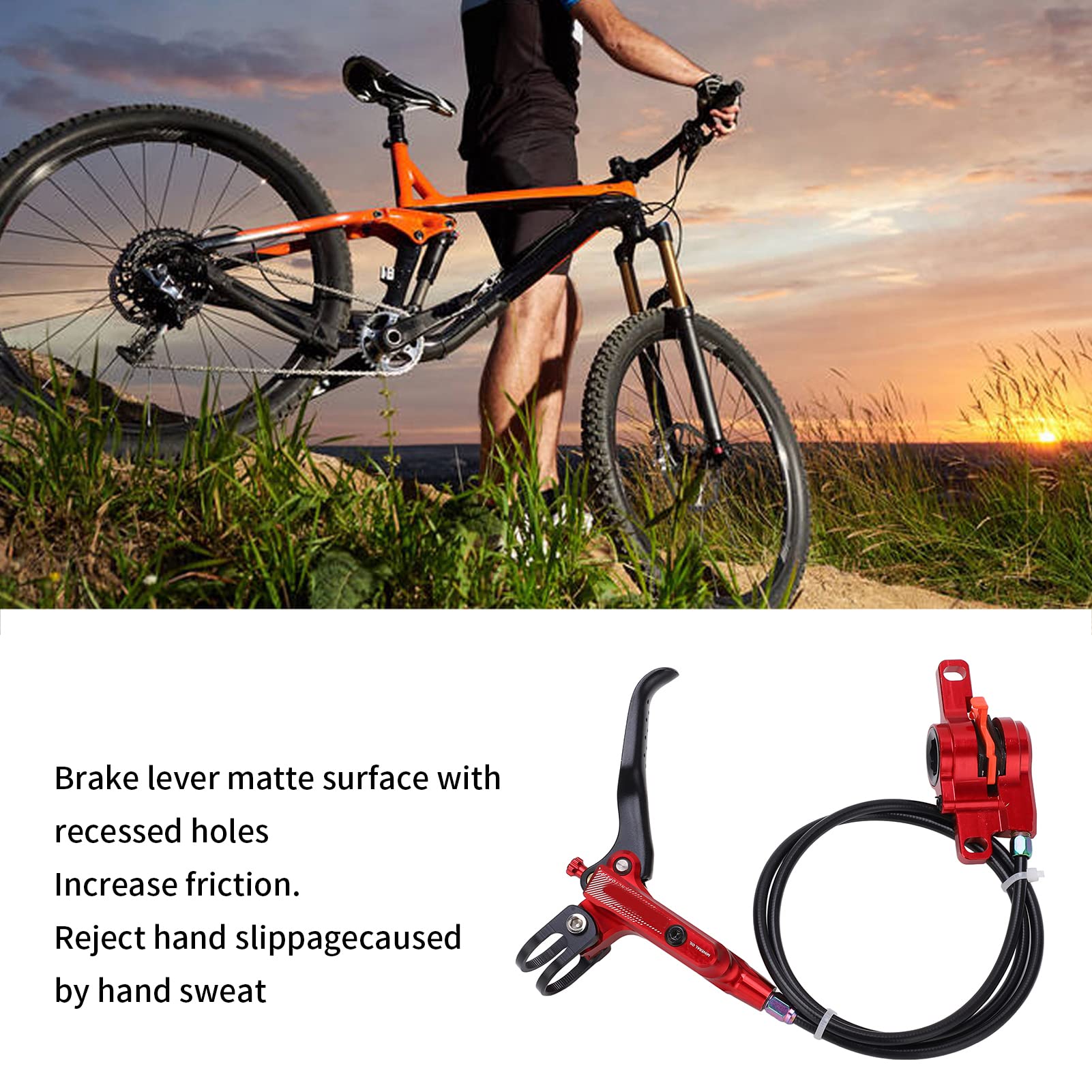 MEIJUN vtt vélo avant huile frein à disque Rotor étrier vélo hydraulique étriers de frein à disque (Rouge)