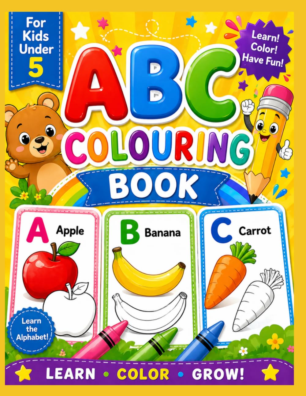 KIDS COLOURING BOOK: ABC ALPHABET COLOUR BOOK