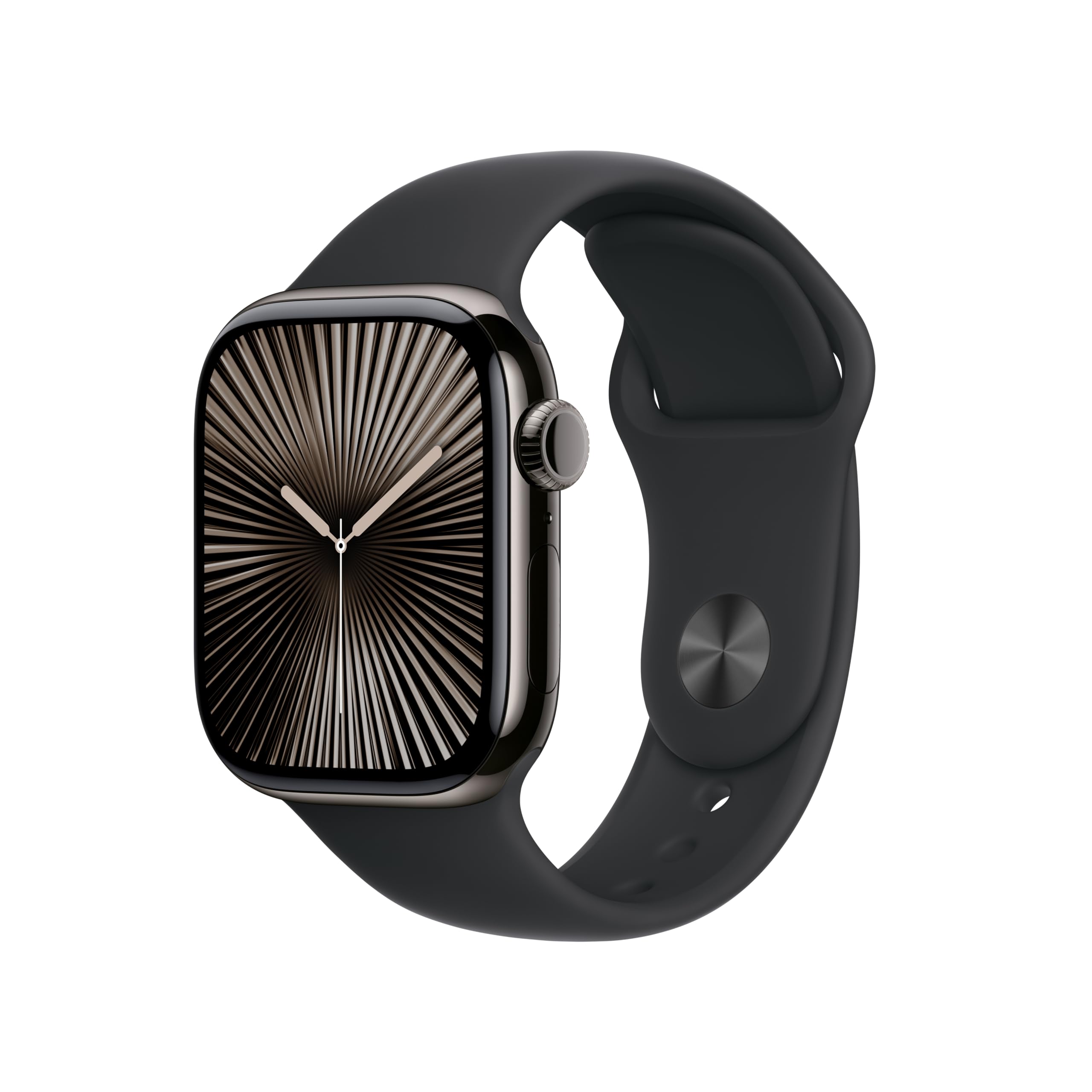 Apple Watch Series 10 [GPS + Cellular, 42mm] - Slate Titanium Case with Black Sport Band, M/L (Renewed)