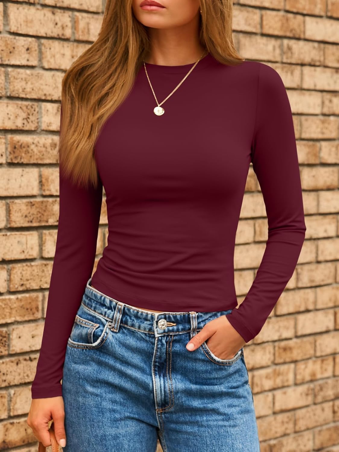AUTOMET Womens Long Sleeve Shirts Basic Compression Going Out Crop Tops Fall Fashion Y2K Clothes 2025 - Image 2