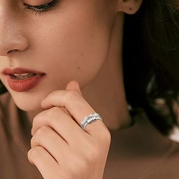 Amazon | フィジェットリング 不安解消リング 女性用 調節可能